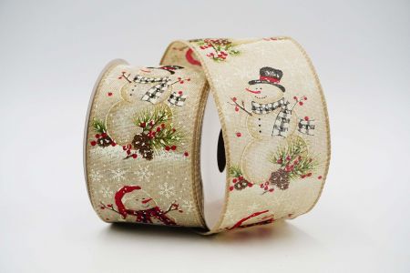 Snowman Party Wired Ribbon_KF6701GC-13-183_Natural